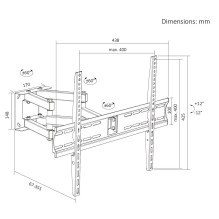 Maclean TV Mount / Bracket, max VESA 400x400, 32-70", up to 40 kg, black, tilt adjustment +12°--12° and swivel adju Maclean TV Mount / Bracket, max VESA 400x400, 32-70", up to 40 kg, black, tilt adjustment +12°--12° and swivel adju