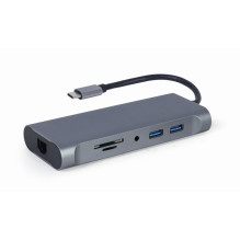 Nešiojamo Kompiuterio Dokas - Gembird A-CM-COMBO7-01 USB 3.2 Gen 1 Type-A Pilkas