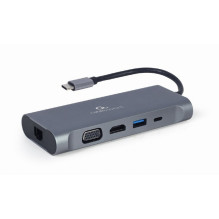Nešiojamo Kompiuterio Dokas - Gembird A-CM-COMBO7-01 USB 3.2 Gen 1 Type-A Pilkas