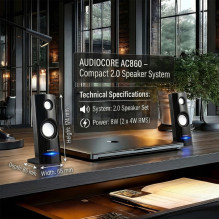 Audiocore AC860 garsiakalbis 2 juostų 4 W juodas laidinis
