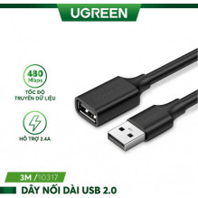Ugreen 10317 USB 2.0 extension cable 3m Black Ugreen 10317 USB 2.0 extension cable 3m Black