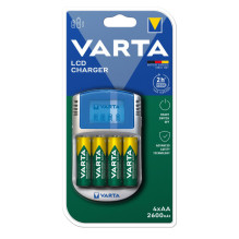 Varta lādētājs LCD 12V / USB ar 4x AA 2600mAh baterijām Varta lādētājs LCD 12V / USB ar 4x AA 2600mAh baterijām