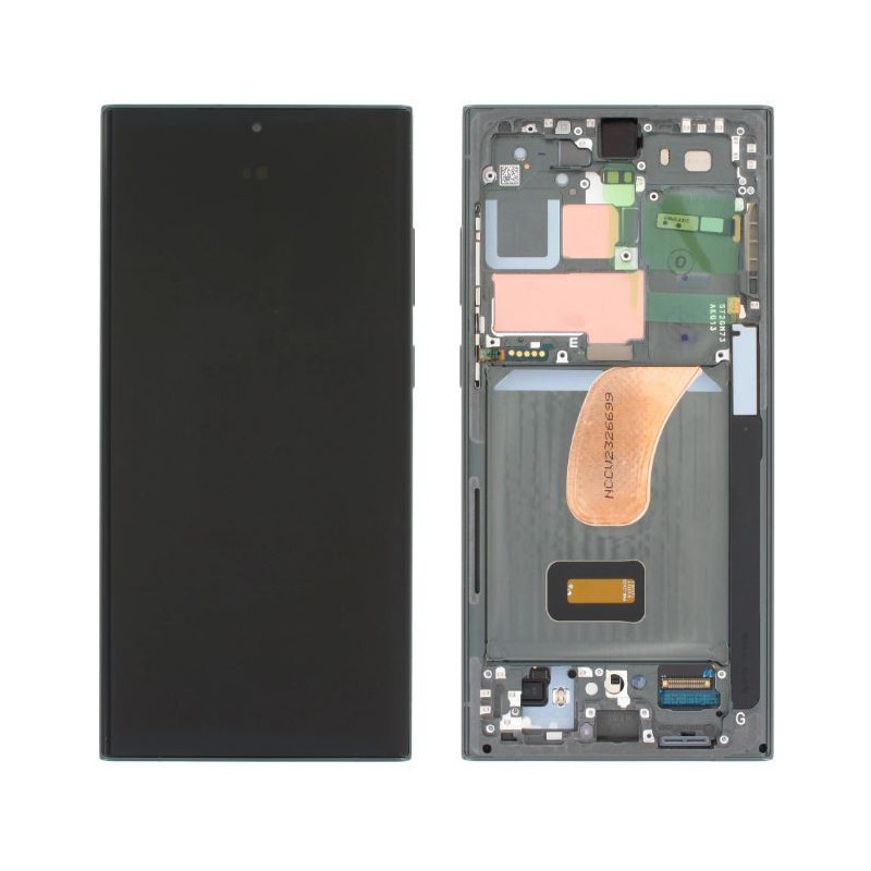LCD screen Samsung S918 S23 Ultra 5G with touch screen and frame Phantom Green OLED (real size)