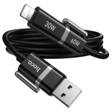 Cable 4w1 USB A / USB C do USB C / Lightning Hoco 3A 60W 1,2 m U155 black Cable 4w1 USB A / USB C do USB C / Lightning Hoco 3A 60W 1,2 m U155 black