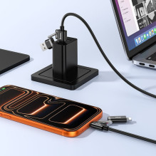 Cable 4w1 USB A / USB C do USB C / Lightning Hoco 3A 60W 1,2 m U155 black Cable 4w1 USB A / USB C do USB C / Lightning Hoco 3A 60W 1,2 m U155 black