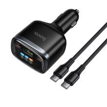 Car charger Hoco USB A + 2xUSB C PD QC3.0 93W with USB C to C cable Z70 black