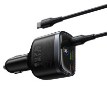 Car charger Hoco USB A + 2xUSB C PD QC3.0 93W with USB C to C cable Z70 black