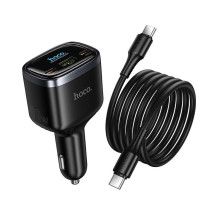 Car charger Hoco USB A + 2xUSB C PD QC3.0 93W with USB C to C cable Z70 black