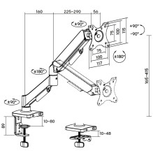 Televizoriaus Stalinis Laikiklis - BLOW Dvigubas Monitorių Laikiklis 17-32" 9 kg VESA 100×100 mm Televizoriaus Stalinis Laikiklis - BLOW Dvigubas Monitorių Laikiklis 17-32" 9 kg VESA 100×100 mm