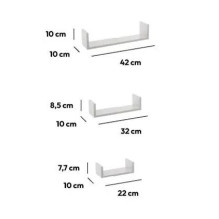 Wall shelf JJA Kampai, white, 420x100x100 cm Wall shelf JJA Kampai, white, 420x100x100 cm
