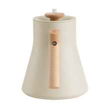 Fellow Stagg EKG PRO 900ml electric kettle in sesame beige with a wooden handle