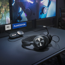 SteelSeries „Arctis Nova Pro Wireless“ – už ausų – virtualus erdvinis garsas (360° erdvinis Audio) / 2 akumuliatoriai / 