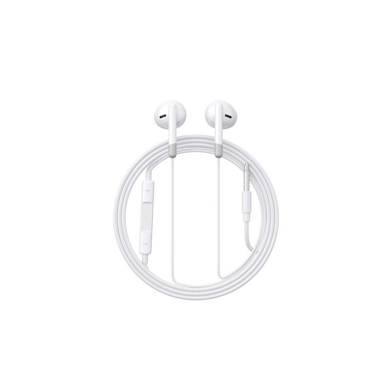 Joyroom laidinės ausinės į ausį su nuotoliniu valdymu ir mikrofonu, 3,5 mm lizdas, White EU (JR-EW01)