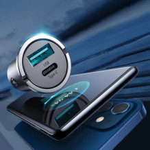 Car charger Joyroom 'C-A35' gray 45W (1xPD / 1xQC3.0) Car charger Joyroom 'C-A35' gray 45W (1xPD / 1xQC3.0)