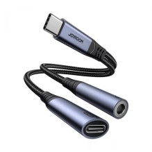 Adapteris Joyroom ' SY-C02 2in1' juodas 14cm (Input: 'Type-C' / Output: AUX / 'Type-C') Adapteris Joyroom ' SY-C02 2in1' juodas 14cm (Input: 'Type-C' / Output: AUX / 'Type-C')