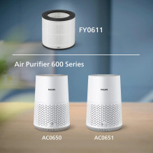 Keičiamasis oro valytuvo filtras - Philips Series 3 NanoProtect HEPA FY0611 / 30 Pilkas Keičiamasis oro valytuvo filtras - Philips Series 3 NanoProtect HEPA FY0611 / 30 Pilkas