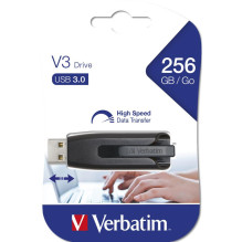 USB zibatmiņa 256GB Verbatim 3.2 V3 Store'n Go grau mazumtirdzniecība USB zibatmiņa 256GB Verbatim 3.2 V3 Store'n Go grau mazumtirdzniecība