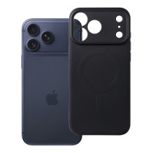 Case for iPhone 17 Pro Max / 18 Pro Max Silicone Mag Cover compatible with MagSafe (camera protection) black