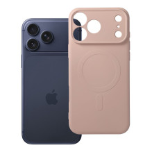 Case for iPhone 17 Pro Max / 18 Pro Max Silicone Mag Cover compatible with MagSafe (camera protection) pink