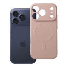 Case for iPhone 17 Pro / 18 Pro Silicone Mag Cover compatible with MagSafe (camera protection) pink