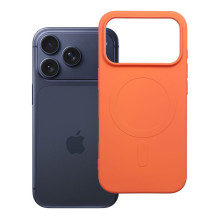 Case for iPhone 17 Pro / 18 Pro Silicone Mag Cover compatible with MagSafe (big hole) orange