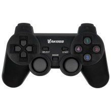 „Vakoss GP-4705BK“ žaidimų valdiklis, juodas, RF žaidimų pultas, analoginis / skaitmeninis, kompiuteris, „PlayStation 3“ „Vakoss GP-4705BK“ žaidimų valdiklis, juodas, RF žaidimų pultas, analoginis / skaitmeninis, kompiuteris, „PlayStation 3“