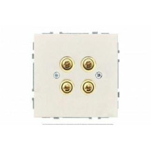 Speaker connection socket LIREGUS MODERN, 2-gang, beige