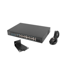 Lanberg komutatorių stovas 19' POE+ 16x 100MB / 2x COMBO Gigabit Ethernet 150W Lanberg komutatorių stovas 19' POE+ 16x 100MB / 2x COMBO Gigabit Ethernet 150W