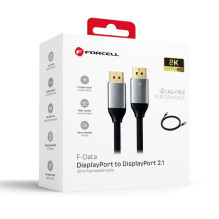 Cable Display Port to Display Port 2.1 Forcell 16K 60Hz / 8K 120Hz / 4K 240Hz - High Speed, HDR, Ethernet, G-SYNC / Free Cable Display Port to Display Port 2.1 Forcell 16K 60Hz / 8K 120Hz / 4K 240Hz - High Speed, HDR, Ethernet, G-SYNC / Free
