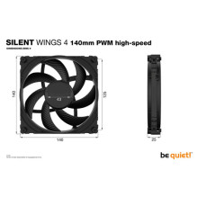 be quiet! „Silent Wings 4 PWM“ didelio greičio ventiliatorius 140mm x 140mm x 25mm be quiet! „Silent Wings 4 PWM“ didelio greičio ventiliatorius 140mm x 140mm x 25mm