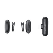 Acefast R1 Wireless microphone set with charging case Black