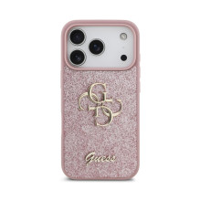 Dėklas Guess PU Fixed Glitter 4G Metal Logo Apple iPhone 18 Pro rožinis Dėklas Guess PU Fixed Glitter 4G Metal Logo Apple iPhone 18 Pro rožinis