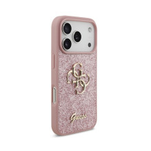 Dėklas Guess PU Fixed Glitter 4G Metal Logo Apple iPhone 18 Pro rožinis Dėklas Guess PU Fixed Glitter 4G Metal Logo Apple iPhone 18 Pro rožinis