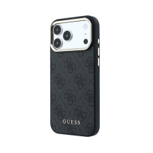 Dėklas Guess PU Leather 4G Gold Frame MagSafe Apple iPhone 18 Pro juodas