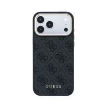 Dėklas Guess PU Leather 4G Gold Frame MagSafe Apple iPhone 18 Pro juodas