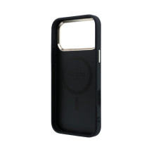 Dėklas Guess PU Leather 4G Gold Frame MagSafe Apple iPhone 18 Pro Max juodas