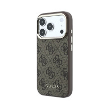 Dėklas Guess PU Leather 4G Gold Frame MagSafe Apple iPhone 18 Pro rudas Dėklas Guess PU Leather 4G Gold Frame MagSafe Apple iPhone 18 Pro rudas