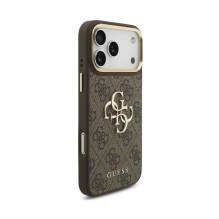 Dėklas Guess PU Leather 4G Metal Logo Gold Frame Apple iPhone 18 Pro Max rudas Dėklas Guess PU Leather 4G Metal Logo Gold Frame Apple iPhone 18 Pro Max rudas