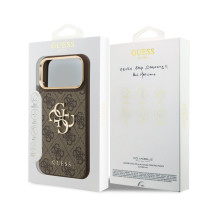 Dėklas Guess PU Leather 4G Metal Logo Gold Frame Apple iPhone 18 Pro Max rudas Dėklas Guess PU Leather 4G Metal Logo Gold Frame Apple iPhone 18 Pro Max rudas