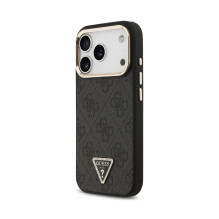 Dėklas Guess PU Leather 4G Strass Triangle Logo Gold Frame MagSafe Apple iPhone 18 Pro Max juodas Dėklas Guess PU Leather 4G Strass Triangle Logo Gold Frame MagSafe Apple iPhone 18 Pro Max juodas