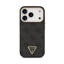 Dėklas Guess PU Leather 4G Strass Triangle Logo Gold Frame MagSafe Apple iPhone 18 Pro Max juodas Dėklas Guess PU Leather 4G Strass Triangle Logo Gold Frame MagSafe Apple iPhone 18 Pro Max juodas