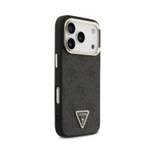 Dėklas Guess PU Leather 4G Strass Triangle Logo Gold Frame MagSafe Apple iPhone 18 Pro Max juodas Dėklas Guess PU Leather 4G Strass Triangle Logo Gold Frame MagSafe Apple iPhone 18 Pro Max juodas