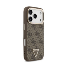 Dėklas Guess PU Leather 4G Strass Triangle Logo Gold Frame MagSafe Apple iPhone 18 Pro Max rudas Dėklas Guess PU Leather 4G Strass Triangle Logo Gold Frame MagSafe Apple iPhone 18 Pro Max rudas