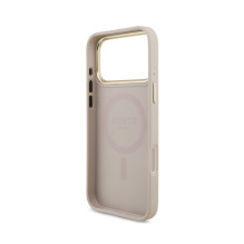 Dėklas Guess PU Leather 4G Strass Triangle Logo Gold Frame MagSafe Apple iPhone 18 Pro rožinis Dėklas Guess PU Leather 4G Strass Triangle Logo Gold Frame MagSafe Apple iPhone 18 Pro rožinis