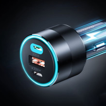 Choetech Choetech greitas automobilio įkroviklis 130W 2xUSB-C + USB-A juodas (TC0011)