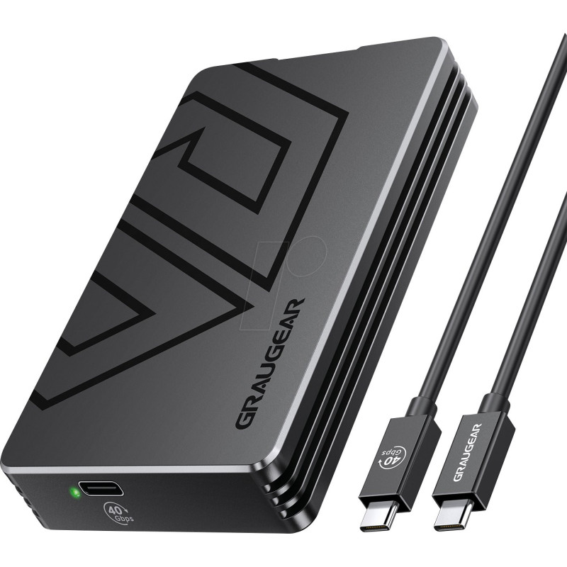 Graugear G-M2U4-40G01 SSD-Gehäuse, USB4, PCIe 4.0 x4 NVMe palaikymas, lüfterlos – juodas