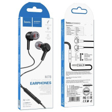 Hoco Wire earphones Jack 3,5 mm Hoco M78 black Hoco Wire earphones Jack 3,5 mm Hoco M78 black