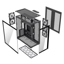 Kompiuterio korpusas - MODECOM Volcano SPACE XL ARGB Full Tower E-ATX 5F Juodas
