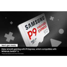 Samsung P9 Express 256 GB microSDXC (balta, PCIe Gen3.0x1, NVMe 1.3, SD 7.1, UHS-I)