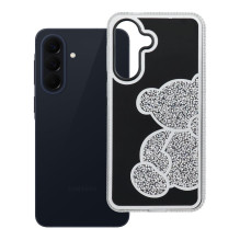Samsung A57 5G dėklas, sidabrinis, meškiukas